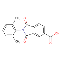Chemical structure of 2-(2,6-dimethylphenyl)-1,3-dioxo-2,3-dihydro-1H-isoindole-5-carboxylic acid - CSSB00103161395