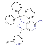 Chemical structure of 3-(2-methylpyridin-4-yl)-1-(triphenylmethyl)-1H-pyrazolo[4,3-c]pyridin-6-amine - CSSB00132311400