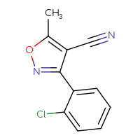 Chemical structure of 3-(2-chlorophenyl)-5-methyl-1,2-oxazole-4-carbonitrile - CSSB00009994863