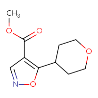 Chemical structure of methyl 5-(oxan-4-yl)-1,2-oxazole-4-carboxylate - CSSB00052318831
