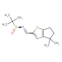 Chemical structure of (S)-N-({4,4-dimethyl-4H,5H,6H-cyclopenta[d][1,3]thiazol-2-yl}methylidene)-2-methylpropane-2-sulfinamide - CSSB14979768185