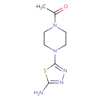 Chemical structure of 1-[4-(5-amino-1,3,4-thiadiazol-2-yl)piperazin-1-yl]ethan-1-one - CSSB00010180761