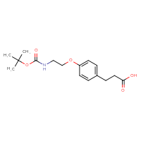 Chemical structure of 3-[4-(2-{[(tert-butoxy)carbonyl]amino}ethoxy)phenyl]propanoic acid - CSSB00160568289