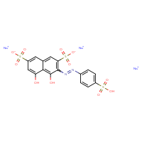 Chemical structure of trisodium 4,5-dihydroxy-3-[2-(4-sulfophenyl)diazen-1-yl]naphthalene-2,7-disulfonate - CSSB00121571030
