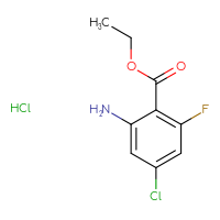 Chemical structure of ethyl 2-amino-4-chloro-6-fluorobenzoate hydrochloride - CSSB20963528094