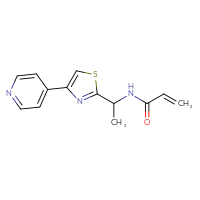 Chemical structure of N-{1-[4-(pyridin-4-yl)-1,3-thiazol-2-yl]ethyl}prop-2-enamide - CSSB01565326967