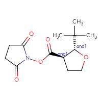 Chemical structure of rac-2,5-dioxopyrrolidin-1-yl (2R,3R)-2-tert-butyloxolane-3-carboxylate - CSSB14795435092
