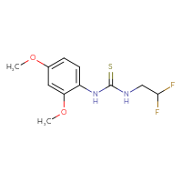 Chemical structure of 3-(2,2-difluoroethyl)-1-(2,4-dimethoxyphenyl)thiourea - CSSB00966203275