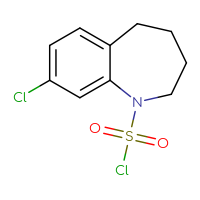 Chemical structure of 8-chloro-2,3,4,5-tetrahydro-1H-1-benzazepine-1-sulfonyl chloride - CSSB15005366763