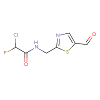 Chemical structure of 2-chloro-2-fluoro-N-[(5-formyl-1,3-thiazol-2-yl)methyl]acetamide - CSSB21332077877
