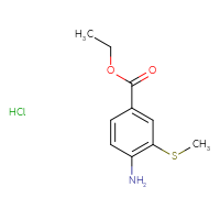 Chemical structure of ethyl 4-amino-3-(methylsulfanyl)benzoate hydrochloride - CSSB20963519580