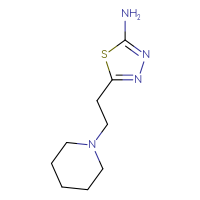 Chemical structure of 5-[2-(piperidin-1-yl)ethyl]-1,3,4-thiadiazol-2-amine - CSSB00025745894