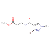 Chemical structure of methyl 3-[(3-bromo-1-methyl-1H-pyrazol-4-yl)formamido]propanoate - CSSB01994941455