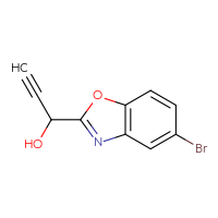 Chemical structure of 1-(5-bromo-1,3-benzoxazol-2-yl)prop-2-yn-1-ol - CSSB21246427806