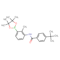 Chemical structure of 4-tert-butyl-N-[2-methyl-3-(4,4,5,5-tetramethyl-1,3,2-dioxaborolan-2-yl)phenyl]benzamide - CSSB00102527751