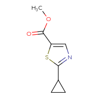 Chemical structure of methyl 2-cyclopropyl-1,3-thiazole-5-carboxylate - CSSB00011857259