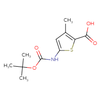 Chemical structure of 5-{[(tert-butoxy)carbonyl]amino}-3-methylthiophene-2-carboxylic acid - CSSB00011210691