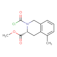 Chemical structure of methyl (3R)-2-(carbonochloridoyl)-5-methyl-1,2,3,4-tetrahydroisoquinoline-3-carboxylate - CSSB21224774312