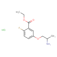 Chemical structure of ethyl 5-(2-aminopropoxy)-2-fluorobenzoate hydrochloride - CSSB20963528171