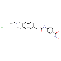 Chemical structure of {6-[(diethylamino)methyl]naphthalen-2-yl}methyl N-[4-(hydroxycarbamoyl)phenyl]carbamate hydrochloride - CSSB00015206212
