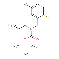 Chemical structure of tert-butyl N-[(5-bromo-2-fluorophenyl)methyl]-N-(prop-2-en-1-yl)carbamate - CSSB02042997994