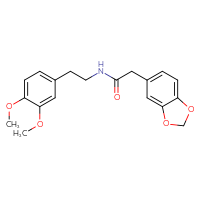 Chemical structure of 2-(2H-1,3-benzodioxol-5-yl)-N-[2-(3,4-dimethoxyphenyl)ethyl]acetamide - CSSB00105408390
