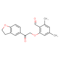 Chemical structure of 2-[2-(2,3-dihydro-1-benzofuran-5-yl)-2-oxoethoxy]-4,6-dimethylbenzaldehyde - CSSB21414459134