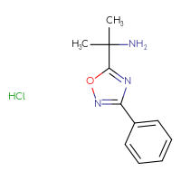 Chemical structure of 2-(3-phenyl-1,2,4-oxadiazol-5-yl)propan-2-amine hydrochloride - CSSB00159244748