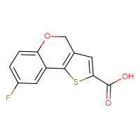 Chemical structure of 8-fluoro-4H-thieno[3,2-c]chromene-2-carboxylic acid - CSSB00020681447
