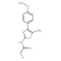Chemical structure of 2-chloro-N-[4-(4-methoxyphenyl)-5-methyl-1,3-thiazol-2-yl]acetamide - CSSB00000742071