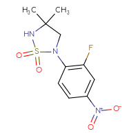 Chemical structure of 2-(2-fluoro-4-nitrophenyl)-4,4-dimethyl-1λ⁶,2,5-thiadiazolidine-1,1-dione - CSSB20963524115