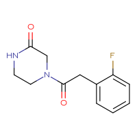 Chemical structure of 4-[2-(2-fluorophenyl)acetyl]piperazin-2-one - CSSB00000483780