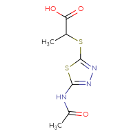 Chemical structure of 2-[(5-acetamido-1,3,4-thiadiazol-2-yl)sulfanyl]propanoic acid - CSSB00010241427