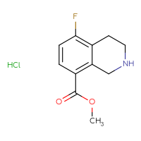 Chemical structure of methyl 5-fluoro-1,2,3,4-tetrahydroisoquinoline-8-carboxylate hydrochloride - CSSB14849113822
