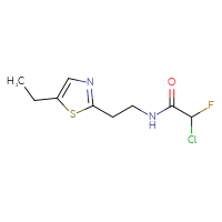 Chemical structure of 2-chloro-N-[2-(5-ethyl-1,3-thiazol-2-yl)ethyl]-2-fluoroacetamide - CSSB21332070677