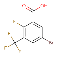 Chemical structure of 5-bromo-2-fluoro-3-(trifluoromethyl)benzoic acid - CSSB00021086138