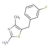 Chemical structure of 5-[(3-fluorophenyl)methyl]-4-methyl-1,3-thiazol-2-amine - CSSB00000741919
