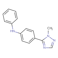 Chemical structure of 4-(1-methyl-1H-1,2,4-triazol-5-yl)-N-phenylaniline - CSSB06591572879