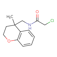 Chemical structure of 2-chloro-N-[(4-methyl-3,4-dihydro-2H-1-benzopyran-4-yl)methyl]acetamide - CSSB21332044212