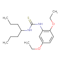 Chemical structure of 1-(2,5-diethoxyphenyl)-3-(heptan-4-yl)thiourea - CSSB21432518399