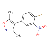 Chemical structure of 4-(4-fluoro-3-nitrophenyl)-3,5-dimethyl-1,2-oxazole - CSSB00160568215