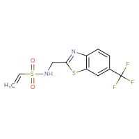 Chemical structure of N-{[6-(trifluoromethyl)-1,3-benzothiazol-2-yl]methyl}ethene-1-sulfonamide - CSSB21332097977