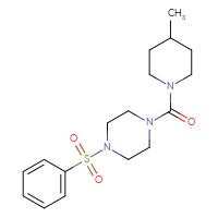 Chemical structure of 1-(benzenesulfonyl)-4-(4-methylpiperidine-1-carbonyl)piperazine - CSSB00027394352