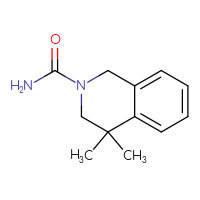 Chemical structure of 4,4-dimethyl-1,2,3,4-tetrahydroisoquinoline-2-carboxamide - CSSB00074007221