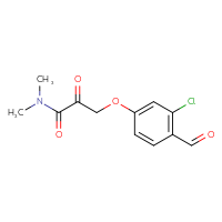 Chemical structure of 3-(3-chloro-4-formylphenoxy)-N,N-dimethyl-2-oxopropanamide - CSSB21332854931