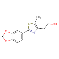 Chemical structure of 2-[2-(2H-1,3-benzodioxol-5-yl)-5-methyl-1,3-thiazol-4-yl]ethan-1-ol - CSSB00103851569