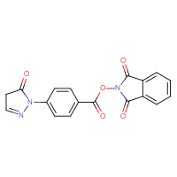 Chemical structure of 1,3-dioxo-2,3-dihydro-1H-isoindol-2-yl 4-(5-oxo-4,5-dihydro-1H-pyrazol-1-yl)benzoate - CSSB00116221813