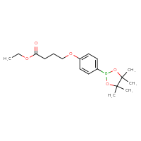 Chemical structure of ethyl 4-[4-(4,4,5,5-tetramethyl-1,3,2-dioxaborolan-2-yl)phenoxy]butanoate - CSSB00021061714