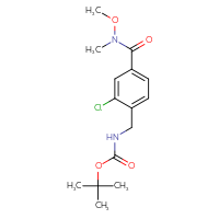 Chemical structure of tert-butyl N-({2-chloro-4-[methoxy(methyl)carbamoyl]phenyl}methyl)carbamate - CSSB15373068671