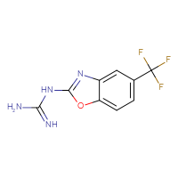 Chemical structure of N-[5-(trifluoromethyl)-1,3-benzoxazol-2-yl]guanidine - CSSB00020652658